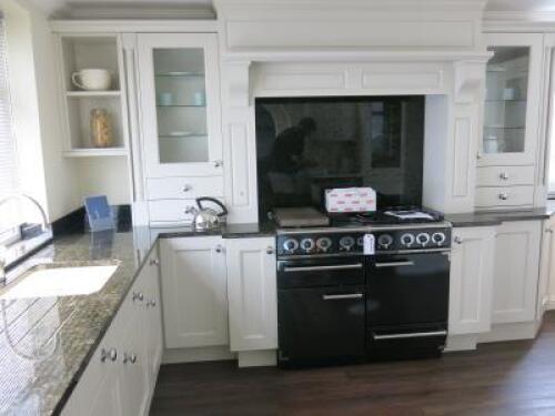 Ex-Display Kitchen Painted Ash Beaded Shaker in Cream (Multiwood) with Ivory Laminate Cabinets to Consist of Worktops, Sink, Base Units, Wall Units, Cupboards, Plinths & Handles to Include: Approx. 3.3M Run of 30mm Verde Ubatuba Granite Worktops & Splashb