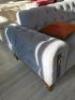 Light Grey Velour Corner Sofa Unit, with Oak Frame & Legs. Size 244 x 300 x 95cm. - 3