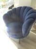 Blue Crushed Velour Shell Back Armchair. Size 85 x 95cm. - 2