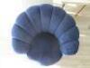 Blue Crushed Velour Shell Back Armchair. Size 85 x 95cm. - 4