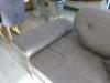 Mottled Grey Coloured Faux Leather 3 Seater, 2 Cushion Sofa. Size 85 x 222 x 95cm. - 10