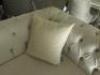 Cream Velour 3 Seat, 2 Cushion Chesterfield Style Sofa, with Silver Legs. Size 76 x 225 x 100cm. - 3