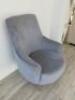 Grey Velour Armchair on Metal Legs. Size 100 x 75cm. - 2