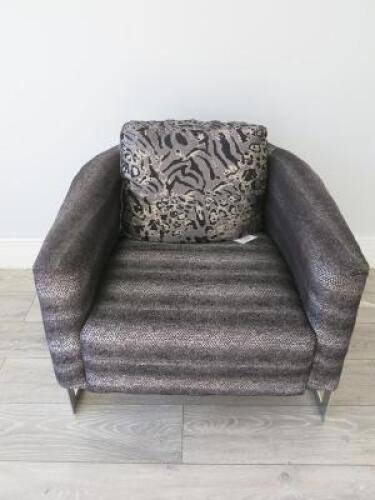 Material Imitation Snake Skin Armchair with Cushion. Size 67 x 76cm.