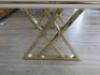 White Imitation Marble Dining Table on Gold Metal Legs. Size 75 x 160 x 92cm. - 4