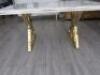 White Imitation Marble Dining Table on Gold Metal Legs. Size 75 x 160 x 92cm. - 5