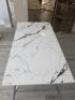 Imitation Marble Top Effect Dining Table with Metal Legs. Size 77 x 182 x 92cm. - 5