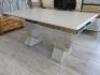 Imitation Marble Dining Table on Two Large Consul Legs. Size 78 x 162 x 93cm. - 2