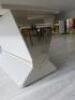 Imitation Marble Topped Cream Coffee Table on Centre Consul Leg. Size 50 x 135 x 72cm. - 4