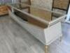 Imitation Marble & Gold Mirror Top Side Unit with Electric Fire Display on Gold Legs. Size 66 x 22 x 51cm. - 2