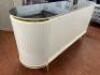 Imitation Marble Top Curved White End Sideboard with 3 Doors & 2 Shelf. Size 84 x 168 x 48cm. - 5