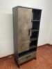 Caploonba' Single Door Cupboard with 5 Open Shelves and Draw Under. Wood Effect with Metal Feet. Size 185 x 78 x 40cm. - 2