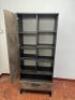 Caploonba' Single Door Cupboard with 5 Open Shelves and Draw Under. Wood Effect with Metal Feet. Size 185 x 78 x 40cm. - 4