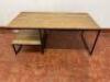 Wood Topped Coffee table with Shelf Under to One Side. Size 40 x 110 x 55cm.