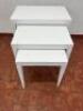 Nest of 3 White Side Tables. Size 60 x 62 x 40cm.