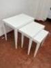 Nest of 3 White Side Tables. Size 60 x 62 x 40cm. - 2