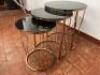 Nest of 3 Smoked Glass Side Tables on Rose Chrome Frame. Size H56 x Dia 50cm. - 4