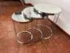 Nest of 3 Round Mirrored Top Side Tables on Chrome Frame. Size H56 x Dia 50cm. - 4