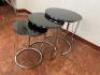 Set of 3 Smoked Glass & Chrome Side Tables. Size H56 x Dia 50cm. - 3