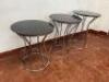 Nest of 3 Round Smoked Glass Top Side Tables. Size H56 x Dia 50cm. - 2