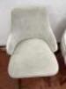 2 x Matching Grey Velour Button Backed Dining Chairs with Wood Legs. Size H90cm. - 4