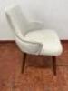 2 x Matching Grey Velour Button Backed Dining Chairs with Wood Legs. Size H90cm. - 6