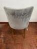 4 x Velour Dining Chairs on Wood Spindle Legs. Size H90cm. - 5