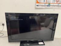 Sony Bravia 32" TV on Stand. Model, KDL-32BX300 LCD Digital TV. NOTE: requires remote.