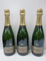 3 x Bottles of Henriot Brut Souverain Champagne, 750ml.