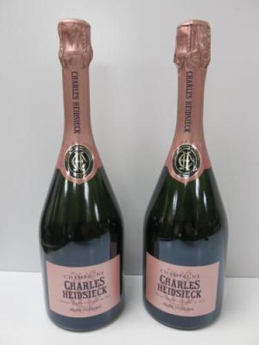 2 x Bottles of Charles Heidsieck Rose Reserve Champagne, 750ml.