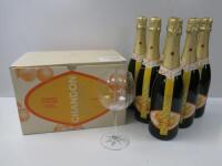 6 x Bottles of Chandon Garden Spritz, 750ml. Comes with Box of 6 Lehmann Chandon Glasses.