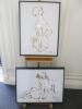 2 x Frame Glazed Prints of Nude Lady. Signed M.Gaudet. Size 80 x 60cm