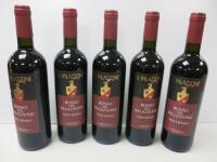 5 x Bottles of Rosso Del Palazzone Vino Rosso, 750ml.