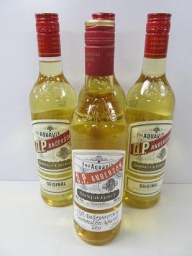 4 x Bottles of O.P Anderson Aquavit, 70cl.