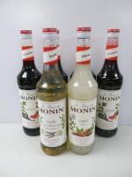 7 x Bottles of Le Sirop de Monin to Include: 4 x Grenadine & 1 x Almond & 1 x Aromes Naturels, 70cl.