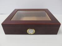 Hygrometer Cigar Cabinet Humidor, Size H7 x W26 x D22cm. Comes with a Quantity of Humidor & Travel Bags & Cigar Cutter.