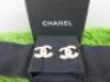 Pair of Chanel Earrings with Round Small Diamonte Stones in Presentation Case. - 2