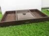 Wolf Brown Leather Jewellery Tray with Compartment. Size 32 x 19cm. - 2