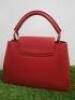 Louis Vuitton Capucines BB Taurillon Red Leather Bag. Comes with Box & Dust Cover. Appears in Good Condition. - 4