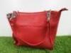 Red Leather Hand Bag. - 2