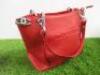 Red Leather Hand Bag. - 3