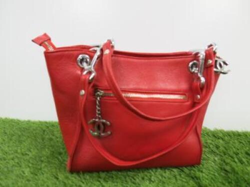 Red Leather Hand Bag.