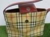 Burberry Nova Red Checked Small Canvas Handbag. - 2