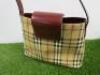 Burberry Nova Red Checked Small Canvas Handbag. - 3