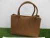 Russell & Bromley Brown Leather Tote Bag. Comes with Dust Cover. Appears New. - 3