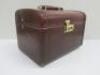 Brown Leather Travel/Vanity Case. - 2