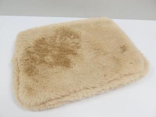 H&M Beige Faux Fur Lap Top Case.