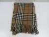 2 x Check Fringed Wool Blankets. - 4