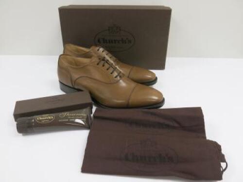 Boxed/New Church's Sheldon Tobacco Polo Calf Leather Men's Shoes,70g . Comes with Box, Dust Covers & Tube of Shoe Cream.