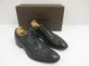 Church's Shergard Black Burnished Calf Leather Men's Shoes, 70g. Comes with Box, Church's Shoe Trees.Lot Update:Shoes are believed to be a Size 7 